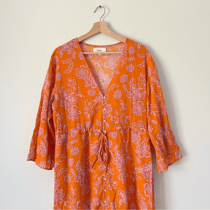 Xirena Mykah Floral Maxi Dress Coverup NEW Size Small Orange Purple