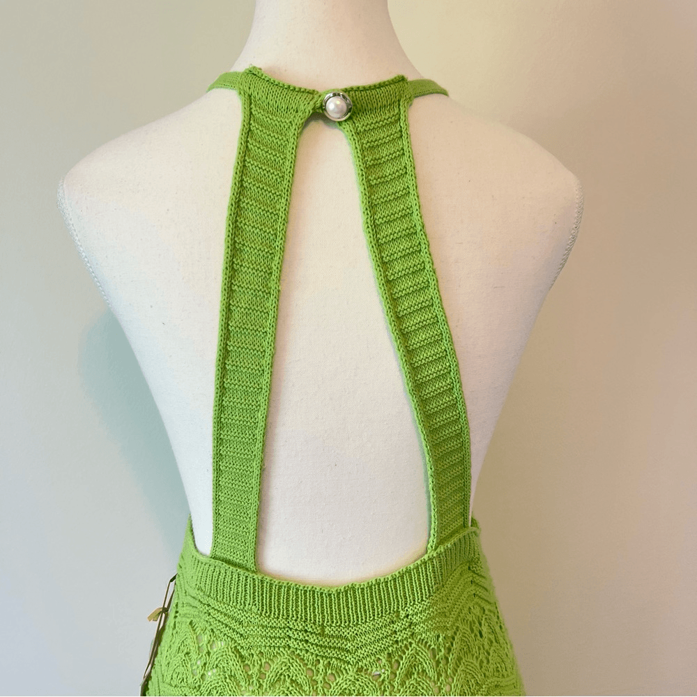 House of Harlow 1960 Knit Maxi Dress in Green NEW Size Medium Vacation Resort