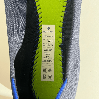 Rothy's The Flat Maritime Slip-On Ballet Shoes in Navy Blue Size 9W Round Toe