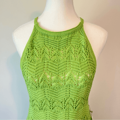 House of Harlow 1960 Knit Maxi Dress in Green NEW Size Medium Vacation Resort
