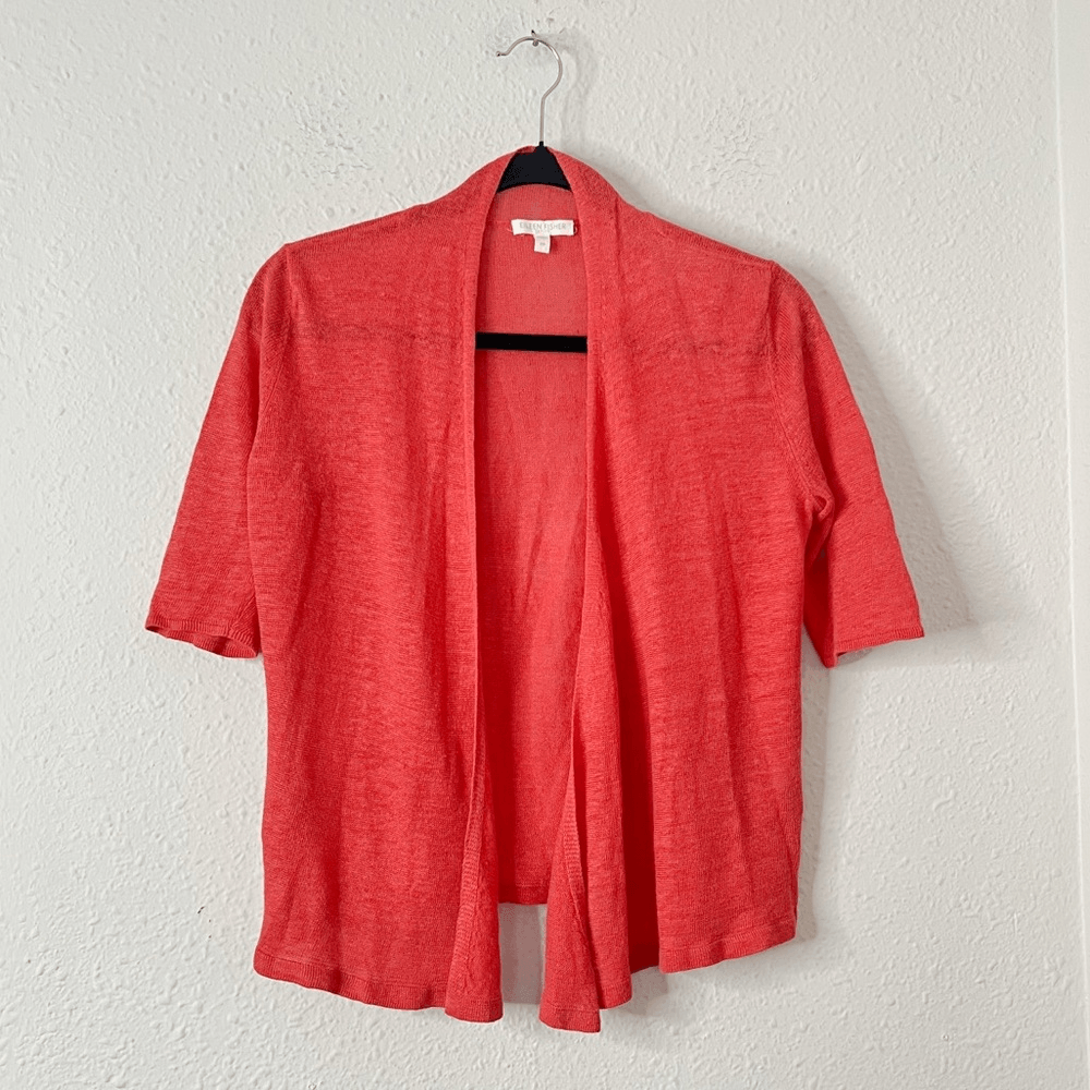 Eileen Fisher Linen Cardigan Open Front Lightweight Size PP (2P-4P)