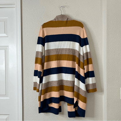 Madewell Kent Colorblock Wool Alpaca Cardigan NEW Plus Size 3X Bengali Indigo