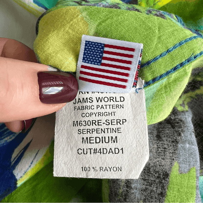 Jams World Hawaiian Shirt Mens Short Sleeve Retro Serpentine VTG Travel Medium