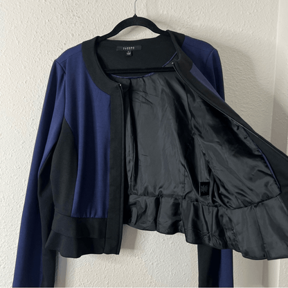 Sandro Studio Colorblock Zip Up Cardigan Blazer Size Large