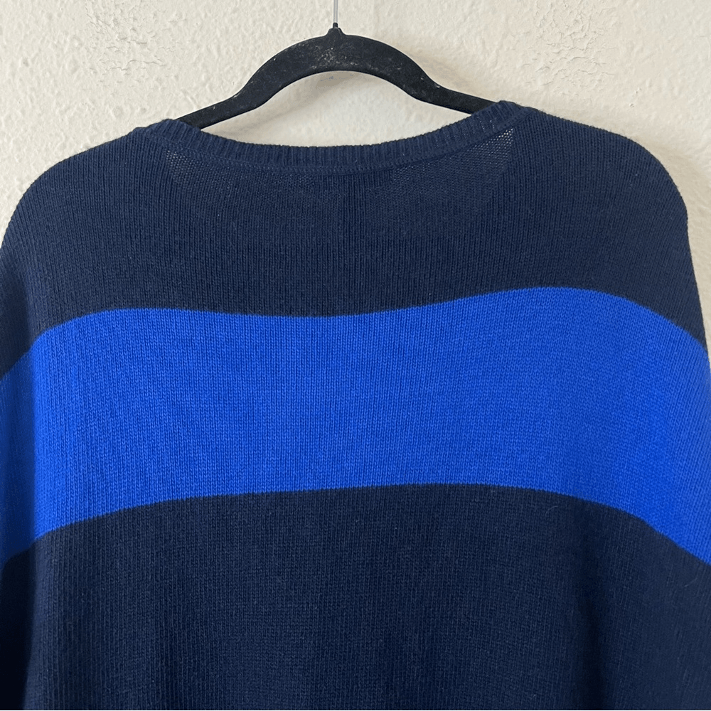 Lauren Ralph Lauren Wool Cashmere Blend Blue Striped Sweater Size Large