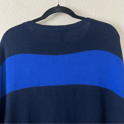 Lauren Ralph Lauren Wool Cashmere Blend Blue Striped Sweater Size Large