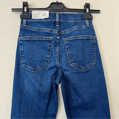 Topshop Moto Jamie High Waist Ankle Grazer Medium Wash Skinny Jeans NEW Size 25