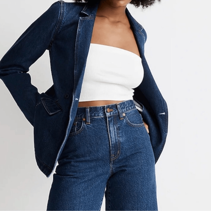 Madewell Denim Blazer Size XXS Oversized Relaxed Fit