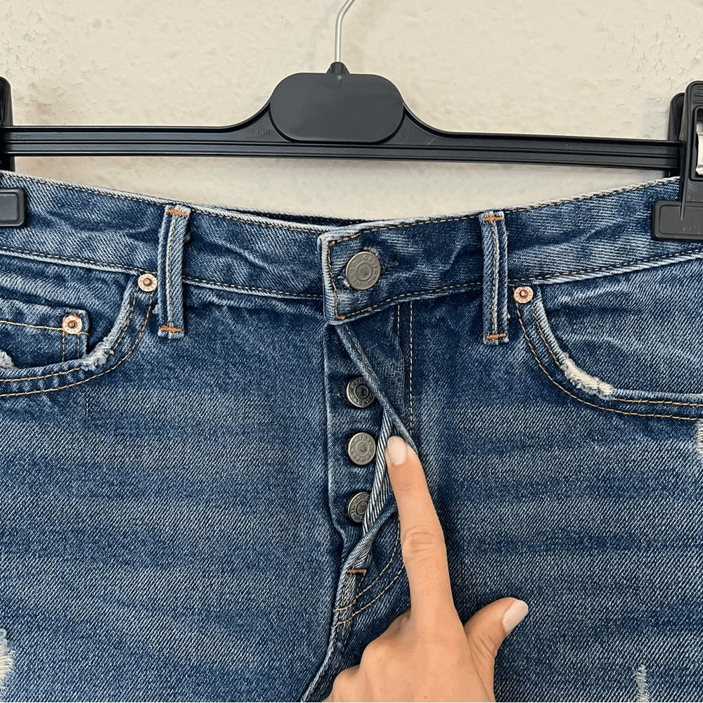 GRLFRND Eva Denim Mini Skirt Size 26 Medium Wash