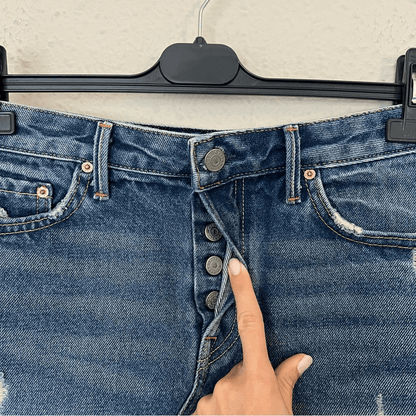 GRLFRND Eva Denim Mini Skirt Size 26 Medium Wash