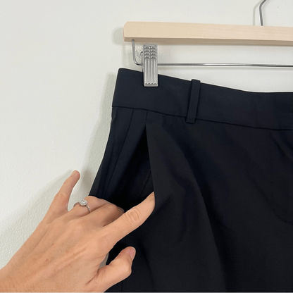 Theory Black Wool Straight Trousers Dress Pants Size 6 Classic Career Office