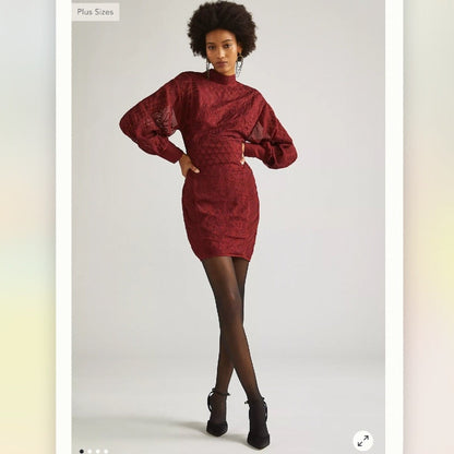 Anthropologie Not So Serious by Pallavi Mohan Lace Mini Dress NEW Plus Size 16W