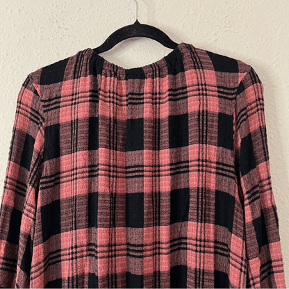 Anthropologie Cloth & Stone Daia Plaid Mini Dress Size Large (Missing Belt)