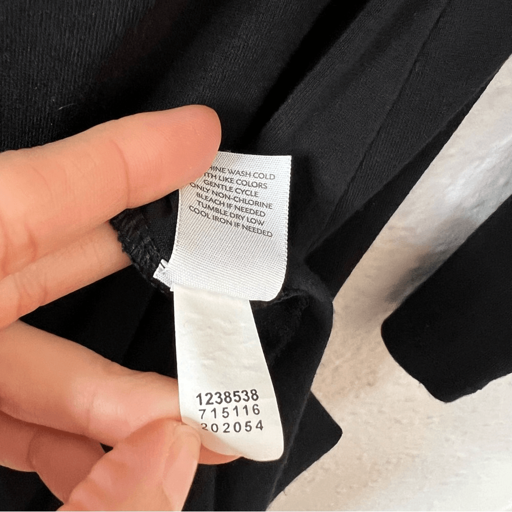 J. Jill Wearever Black Dress Long Sleeve Faux Wrap Size Medium Knee Length