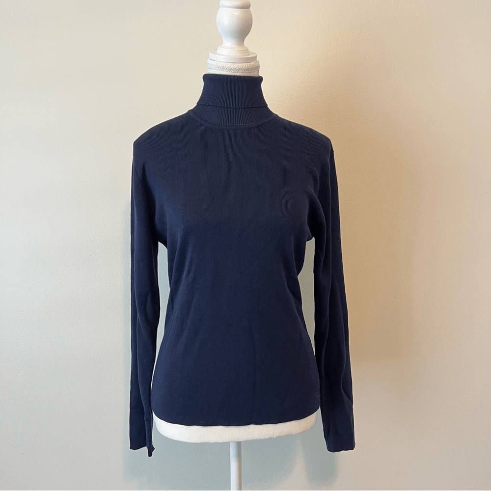 Pendleton Silk Navy Blue Turtleneck Sweater Size XL