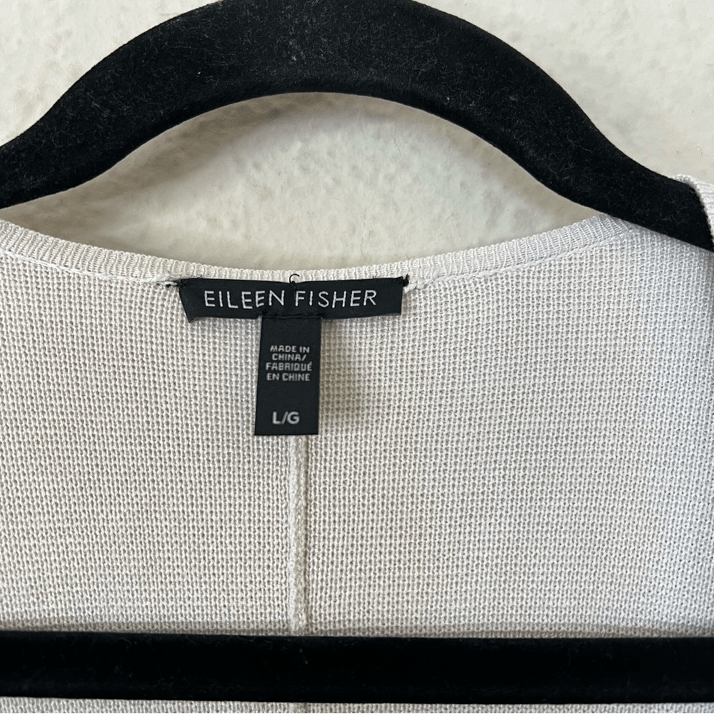 Eileen Fisher Silk Organic Cotton Cardigan Size Large Open Front