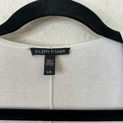 Eileen Fisher Silk Organic Cotton Cardigan Size Large Open Front