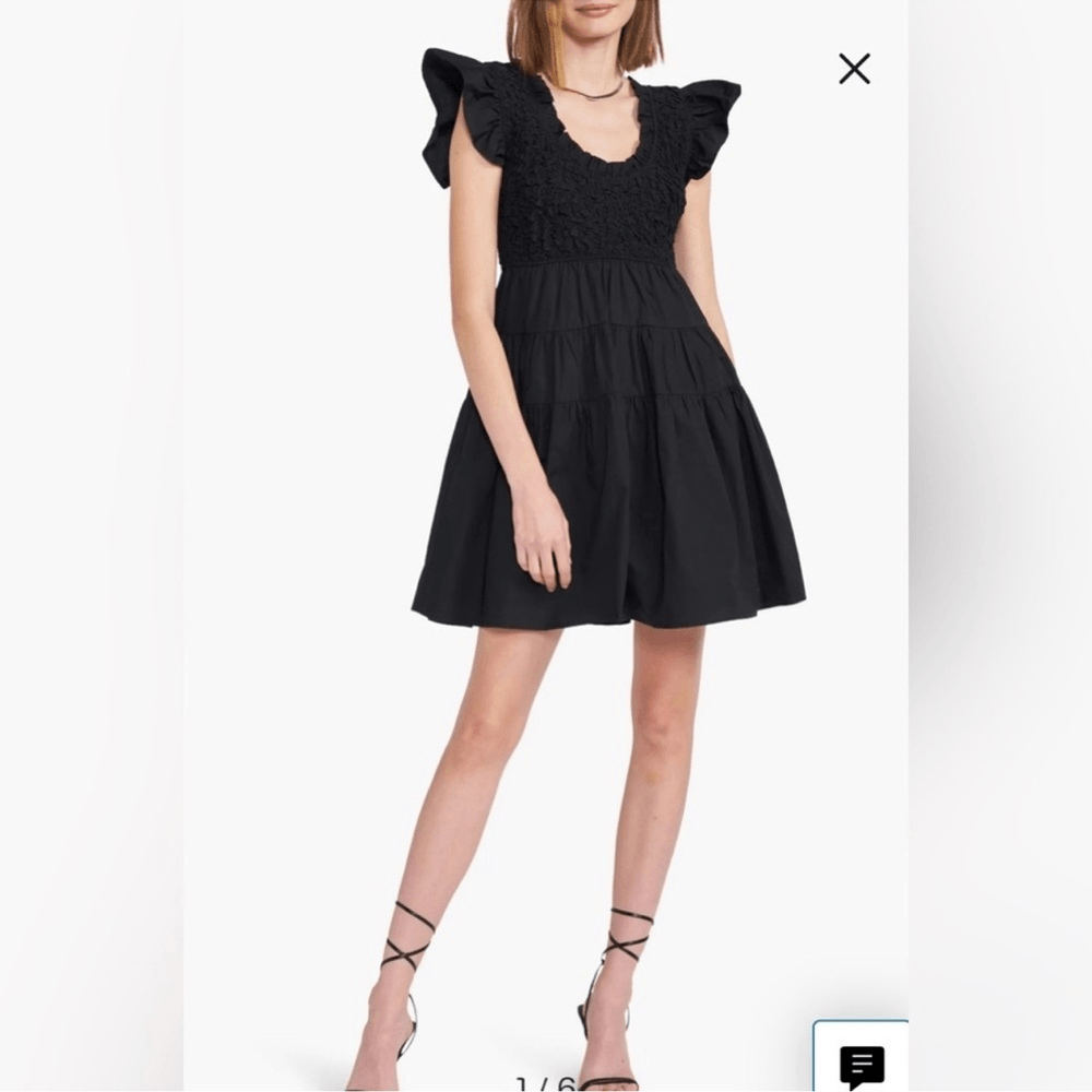 En Saison Black Matisse Flutter Sleeve Dress Size XS