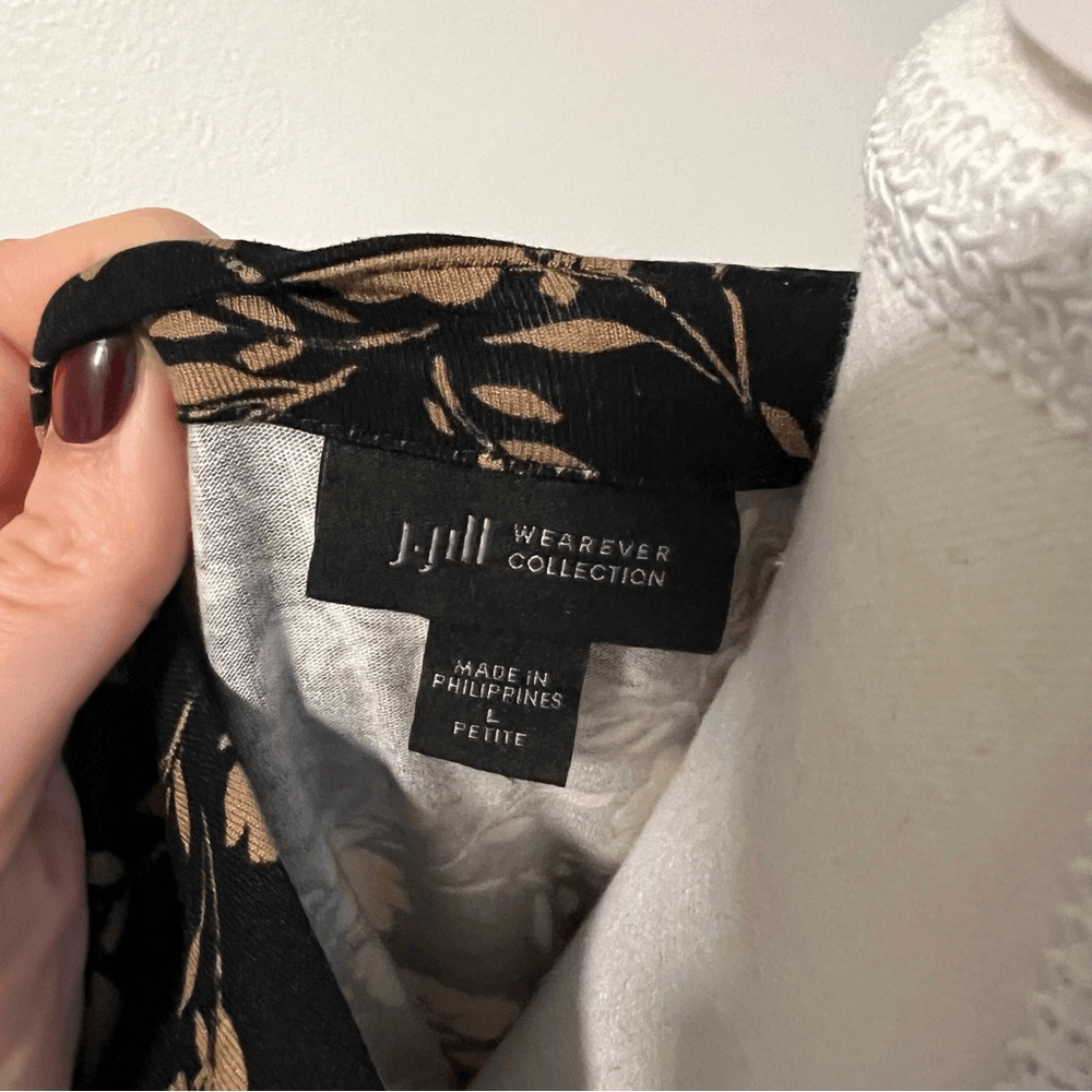 J. Jill Wearever Collection Floral Top Size LP 3/4 Sleeve