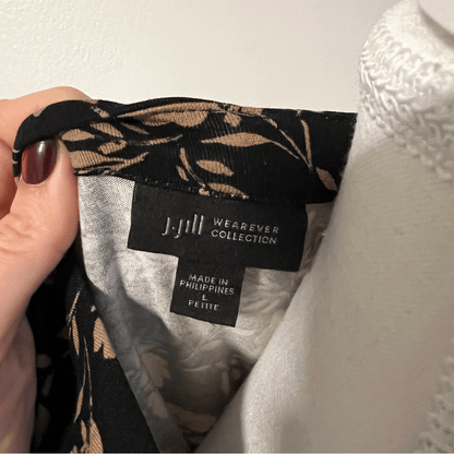 J. Jill Wearever Collection Floral Top Size LP 3/4 Sleeve