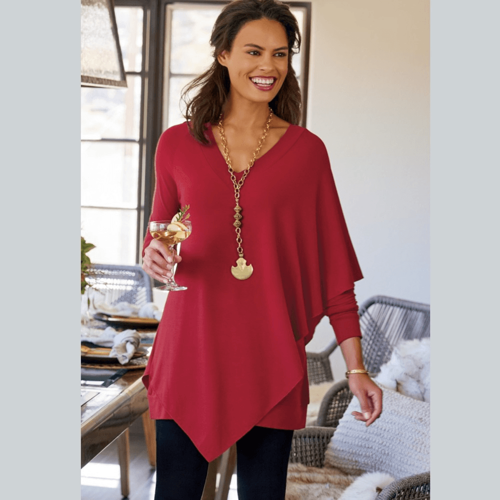 Soft Surroundings Madeline Tunic Top in Moroccan Red Size Small