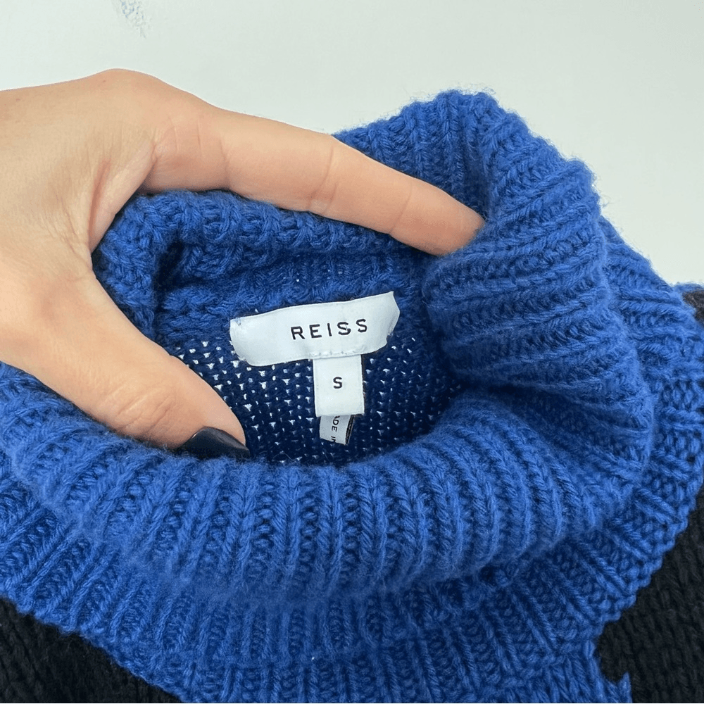Reiss Brittany Wool Cashmere Turtleneck Sweater Size Small Chunky Knit