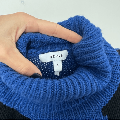 Reiss Brittany Wool Cashmere Turtleneck Sweater Size Small Chunky Knit
