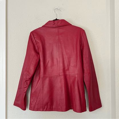 SIENA 100% Leather Red Blazer Jacket| Size 6