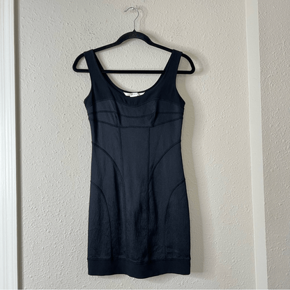 DVF Diane Von Furstenberg Sleeveless Silk Mini Slip Dress in Black Size 2