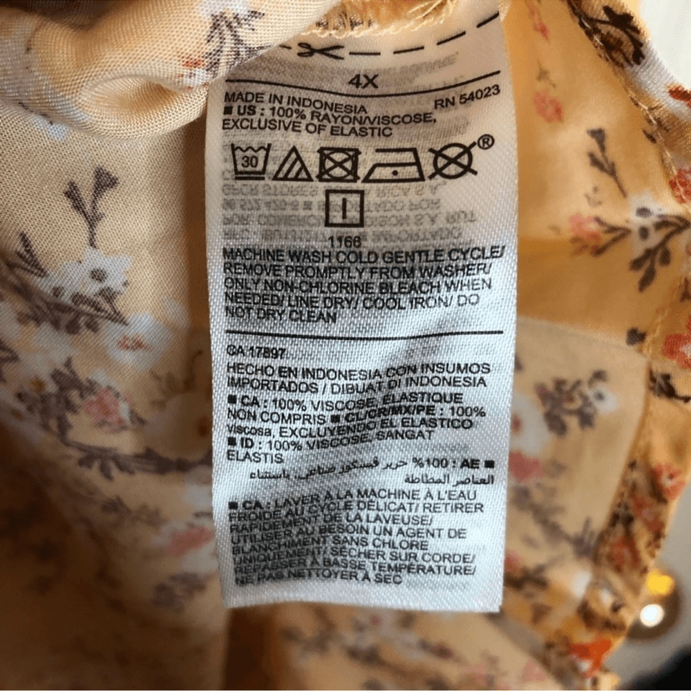 Old Navy Fit and Flare Floral Puff Sleeves Yellow Mini Dress NEW Plus Size 4X