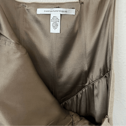 Diane Von Furstenberg Linen Strapless Mini Dress Size 6