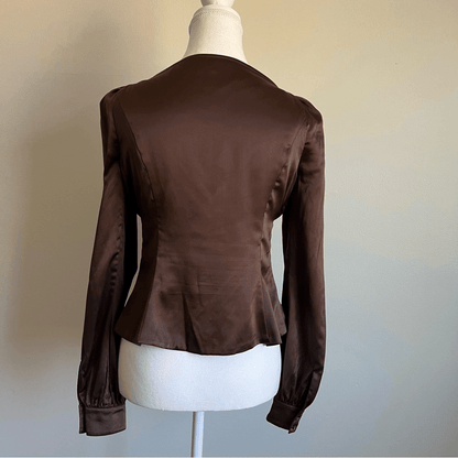 REVOLVE Majorelle Waldorf Top Chocolate Brown Size Small