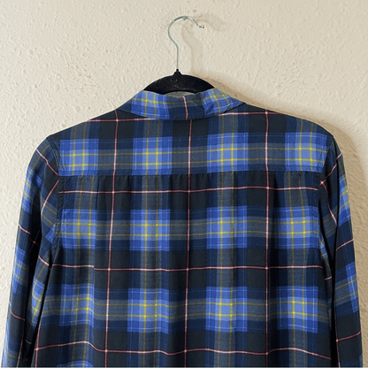 Equipment Femme Reese Plaid Silk Button Down Shirt Size XS