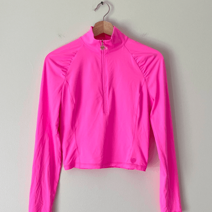 Lilly Pulitzer Luxletic Justine Top Half Zip Cropped Size M UPF 50+ Long Sleeve