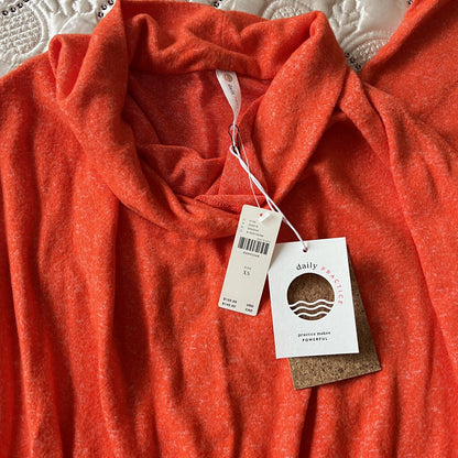 Anthropologie Daily Practice Draped Cowl Neck Maxi Dress Candy Red NEW XS