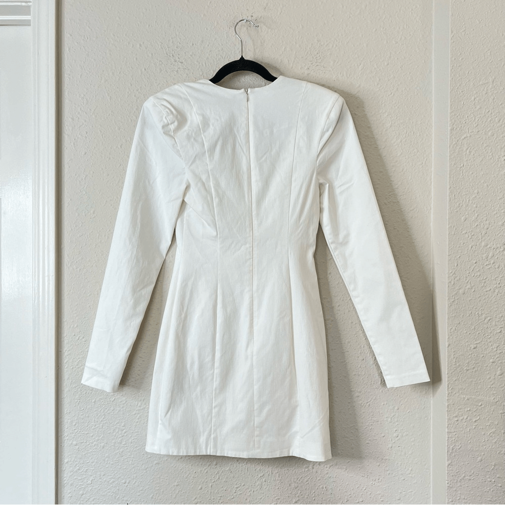Revolve NBR Long Sleeve Hastings Mini Dress in White NEW Size Small
