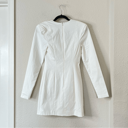 Revolve NBR Long Sleeve Hastings Mini Dress in White NEW Size Small