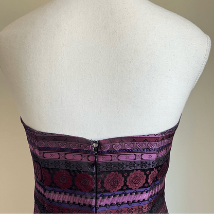 Jessica McClintock Gunne Sax Vintage 1990s Column Brocade Gown Size 5 Strapless