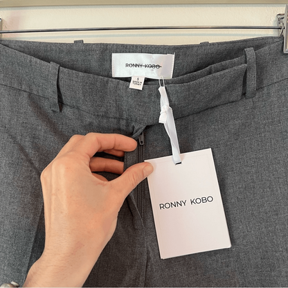RONNY KOBO 90's Trouser Dress Pants in Grey NEW Size Small Low Rise Y2K 90s