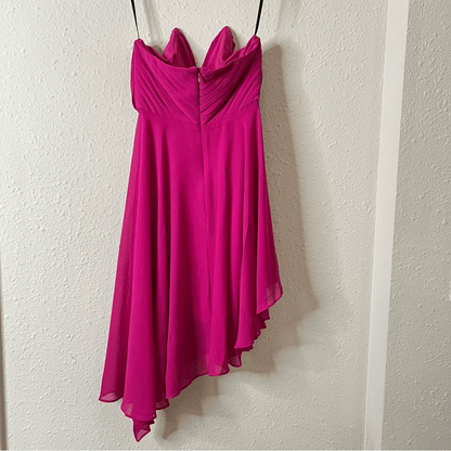 Michael Costello x Revolve Chiffon Strapless Mini Dress in Pink Size XS Barbie