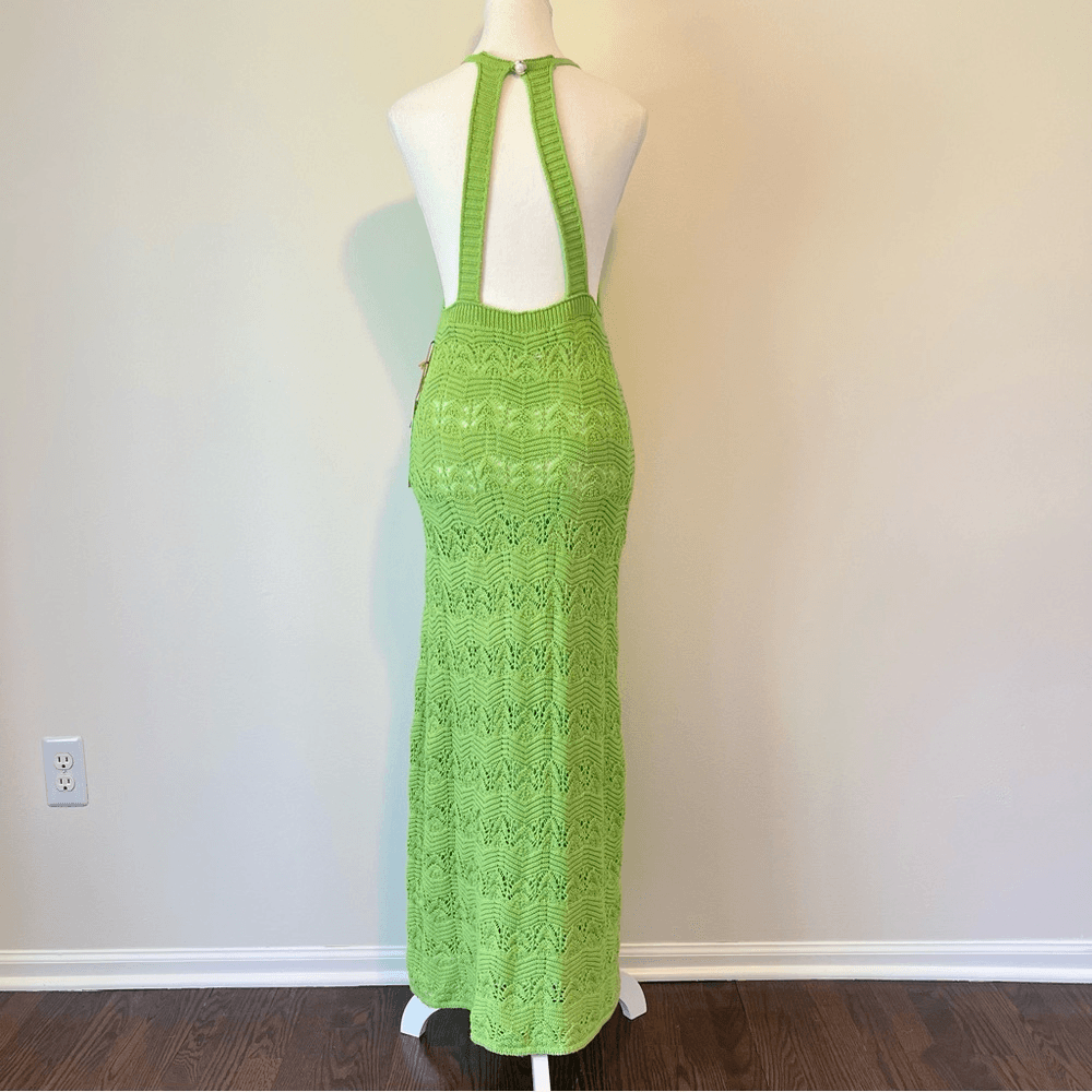 House of Harlow 1960 Knit Maxi Dress in Green NEW Size Medium Vacation Resort