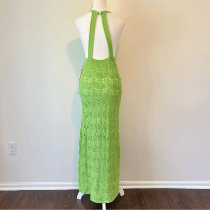 House of Harlow 1960 Knit Maxi Dress in Green NEW Size Medium Vacation Resort