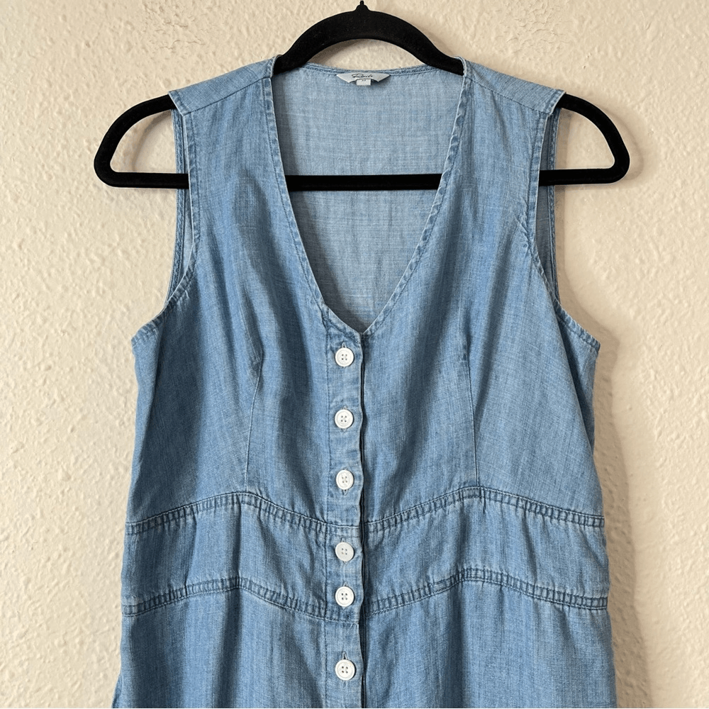 RAILS Scarlett Chambray Romper Linen Lyocell Size M (MISSING BELT)