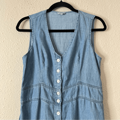 RAILS Scarlett Chambray Romper Linen Lyocell Size M (MISSING BELT)