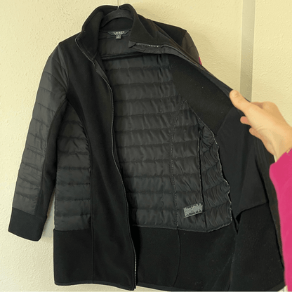 Lauren Ralph Lauren Zip Up Black Jacket Size Medium