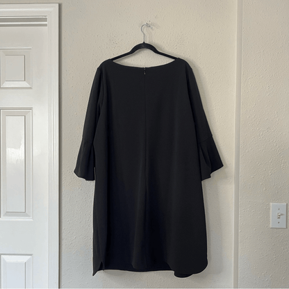 Vince Camuto Black Ruffle Tulip Sleeve Mini Shift Dress NEW Plus Size 20W