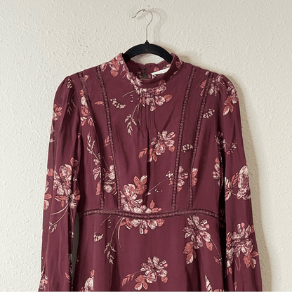 ATSR The Label Kirsten Floral Mini Dress A-Line Fit & Flare Size S Long  Sleeve