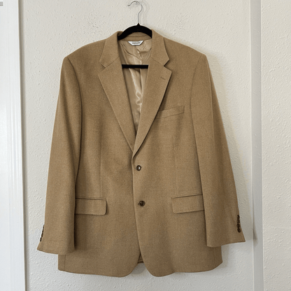 JOSEPH FEISS Mens Camel Hair Blazer Suit Size 46L Sport Coat Casual Jacket