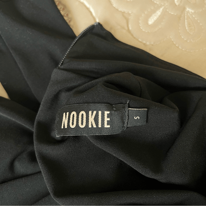 Nookie Charlize Mock Neck Cutout Black Mini Dress Size Small