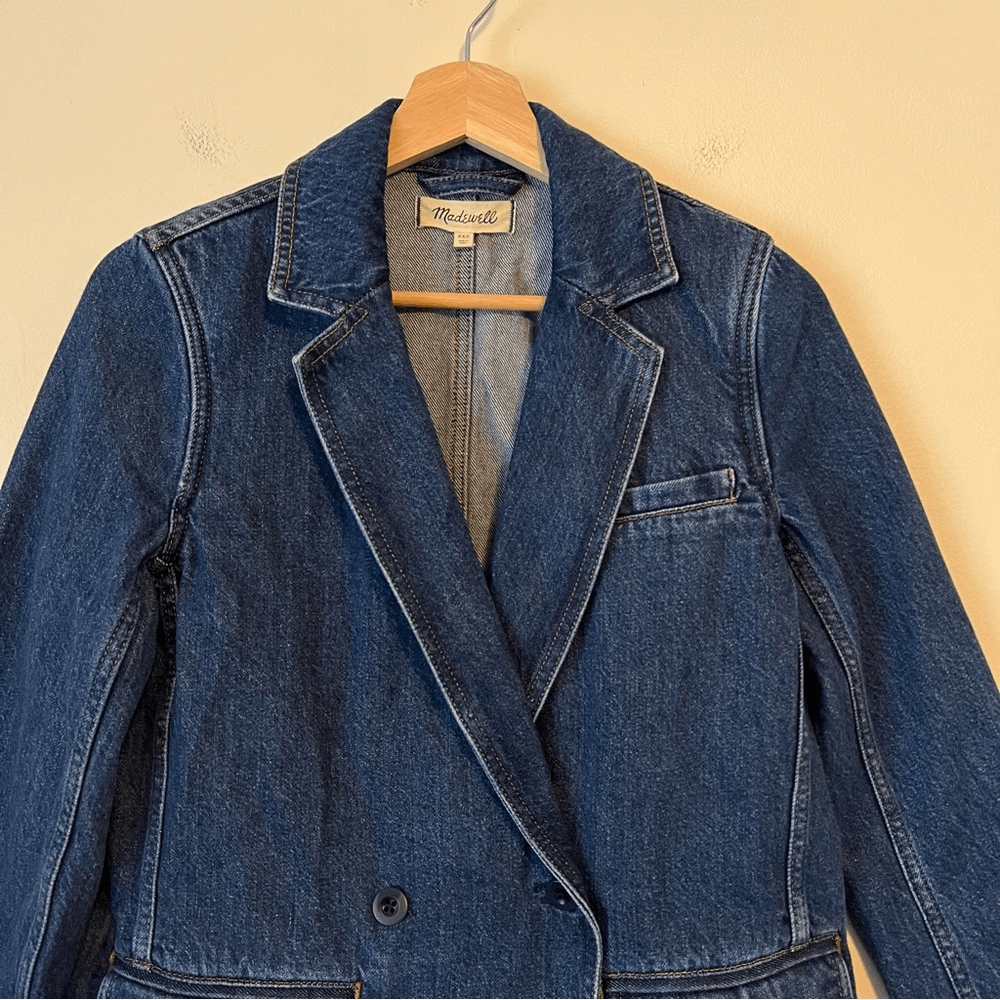 Madewell Denim Blazer Size XXS Oversized Relaxed Fit